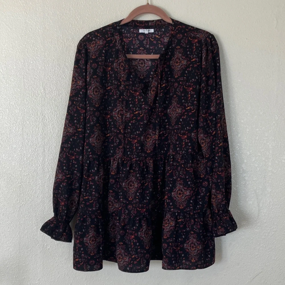 Maurices Tiered Boho Peasant Blouse, 1X